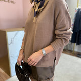 Camisola em Malha de Lã e Caxemira Camel | Liu Jo