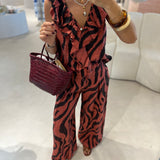 Conjunto animal print em linho