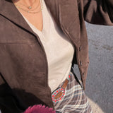 Saia Midi Xadrez Ascot Castanho | Violeta