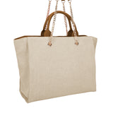 Mala de ombro tote bag LIU JO em tecido ecru