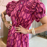 Vestido Midi Estampado Rosa | Violeta Store