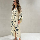 Vestido midi Ottod'ame acetinado estampado