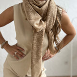 Écharpe camel TWINSET com logo estampado