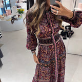 Vestido Longo Camiseiro em Tricot e Jacquard | Cecilia Prado