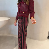 Calça Barbara Rosa em Tricot Jacquard | CECILIA PRADO
