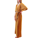 Vestido comprido em malha lurex