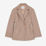 Blazer Bege Justo com Ombreiras | OTTOD'AME