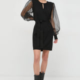 Vestido TWINSET com mangas transparentes e bufantes