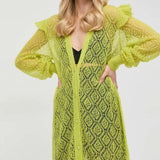 Cardigan TWINSET Maxi em Lã Verde