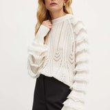 Camisola de malha TWINSET branca com folhos