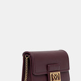 Mala de Ombro em Bordeaux com Logo Dourado | Love Moschino