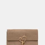 Mala de Ombro em Suede Bege | Love Moschino