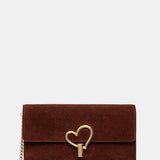 Mala de Ombro em Suede Castanho | Love Moschino