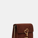 Mala de Ombro em Suede Castanho | Love Moschino