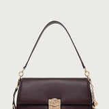 Mala de ombro bordeaux com fecho dourado | LIUJO