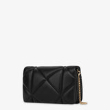 Mala de ombro acolchoada em preto e logo metálico |  Love Moschino