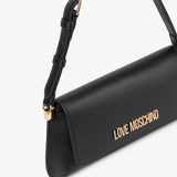 Mala de ombro preto com logo metálico | Love Moschino