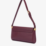 Mala de ombro bordeaux com logo metálico | Love Moschino
