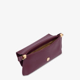 Mala de ombro bordeaux com logo metálico | Love Moschino