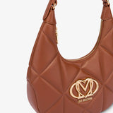Mala de mão acolchoada em camel | Love Moschino