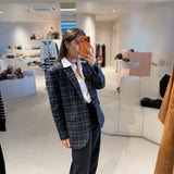 Blazer em Mistura de Lã com estampa Xadrez | ottod'ame