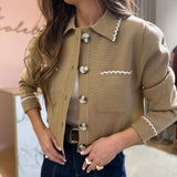 Cardigan de Malha Valina Camel | VIOLETA