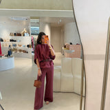 Conjunto Blusa e Calça Bordeux em Linho | OTTOD'AME