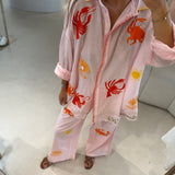 Conjunto Bordado Summer Vibes em Rosa | Violeta Store