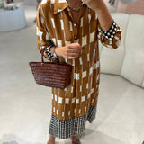 Vestido midi Ottod'ame com print castanho
