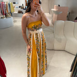 Vestido Maxi Amarelo com Estampa Jardim | FARM RIO