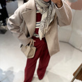 Polo de Malha Fina com Riscas Bordeaux