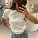 T-shirt de algodão TWINSET branca com bordado