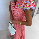 Vestido Mia em vichy vermelho