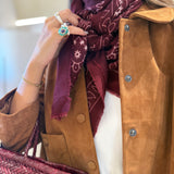 Lenço Estampa Bandana Bordeaux | VIOLETA