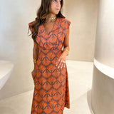 Vestido Zarza em laranja