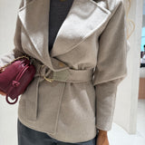 Casaco Curto em Fazenda de Lã com Cinto Bege | Liu Jo