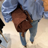 Mala de ombro Tote Bag Camurça Castanha | Love Moschino