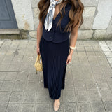 Vestido Midi Plissado com Efeito Colete | TWINSET
