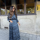 Vestido Midi Camiseiro em Animal Print Azul | Scotch & Soda