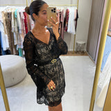 Vestido curto TWINSET em croché preto