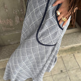 Saia Midi Xadrez Clara | Violeta