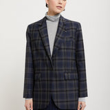 Blazer em Mistura de Lã com estampa Xadrez | ottod'ame