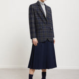 Blazer em Mistura de Lã com estampa Xadrez | ottod'ame