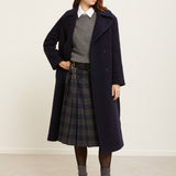 Saia Midi Plissada Patchwork Xadrez