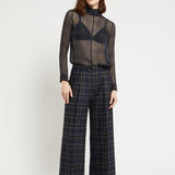 Calça Palazzo com Print Xadrez | ottod'ame