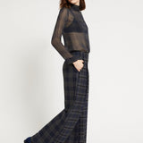 Calça Palazzo com Print Xadrez | ottod'ame