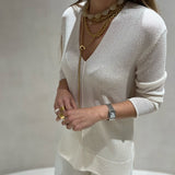 Camisola em malha bege Nenette
