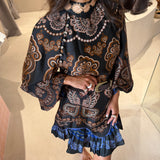 Vestido Nicole Estampado com Folhos | FARM RIO