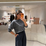 Calça em Mistura de Lã Risca de Giz | ottod'ame