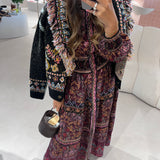 Vestido Longo Camiseiro em Tricot e Jacquard | Cecilia Prado